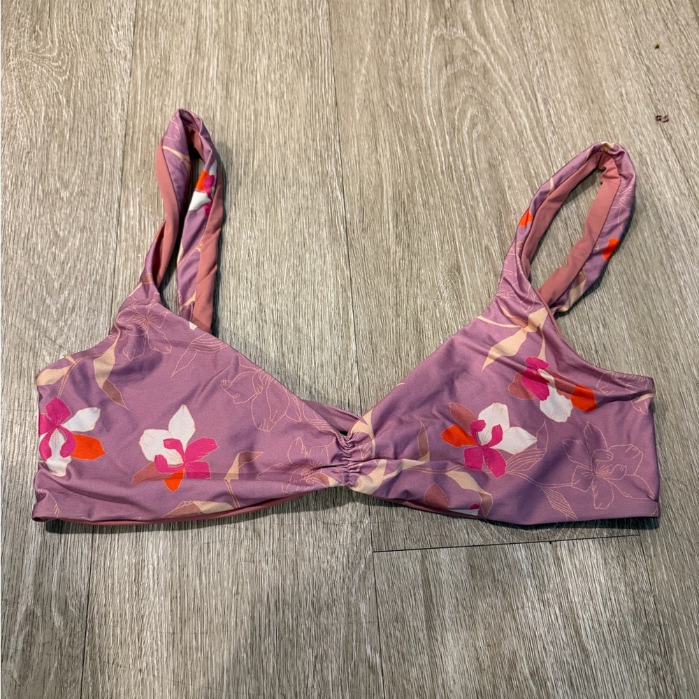 Tavik Purple Floral Bikini Top